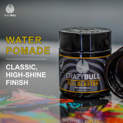 Crazy Bull Bull Blaster water pomade jar with colorful background