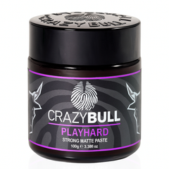 Crazy Bull Play Hard Strong Matte Paste 100g bottle front label