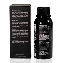 Crazy Bull Space Dust Hair Texture Powder 20g bottle back label